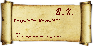 Bognár Kornél névjegykártya