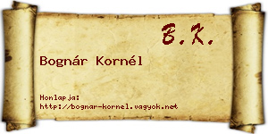 Bognár Kornél névjegykártya