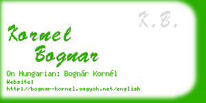 kornel bognar business card
