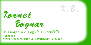 kornel bognar business card